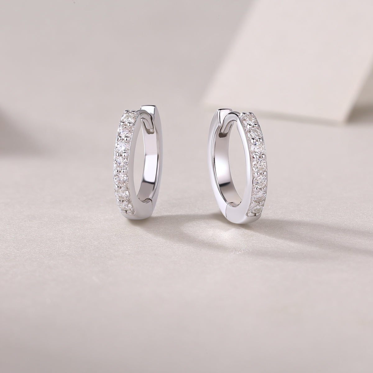 925 Sterling Silver Pave Hoop Earrings for Women – Minimalist Huggie Hoops | Elegant Everyday Jewelry