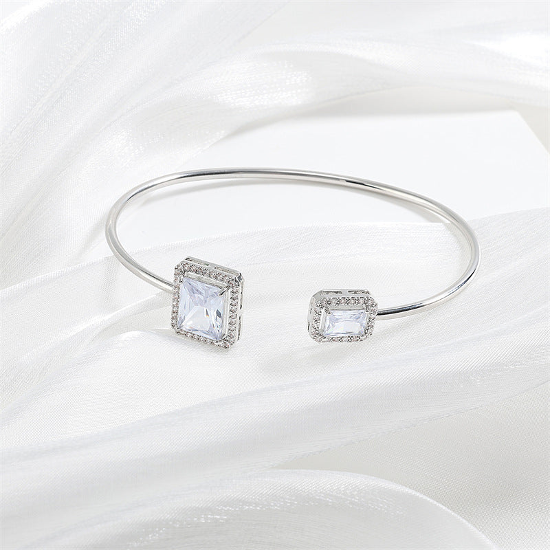 Water Drop Diamond Bracelet | Premium Square Stone