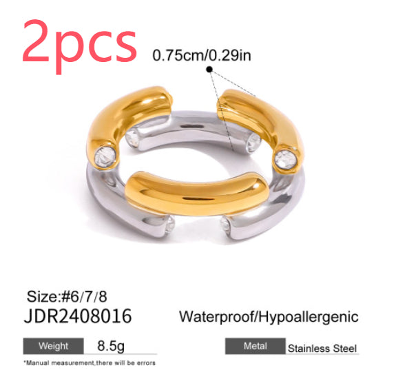 Gold & Silver Stackable Rings Set – Luxury Minimal Statement Jewelry | Luvia Global