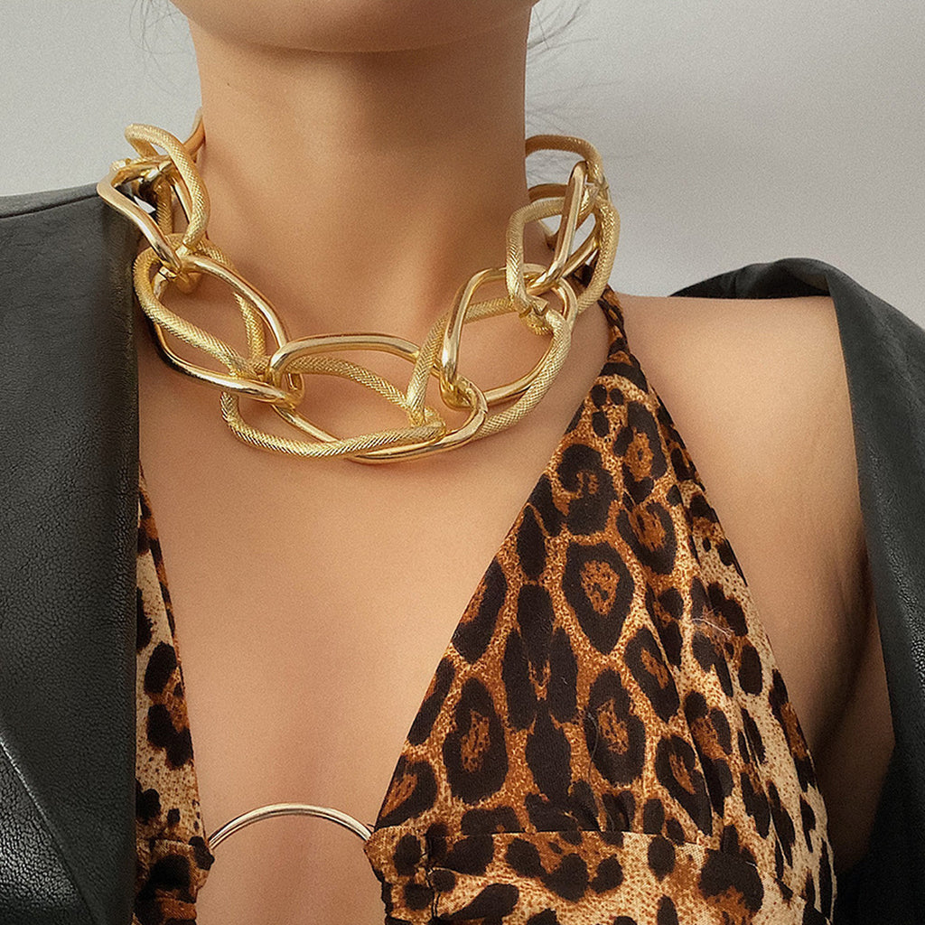 Oversized Chunky Chain Necklace for Women | Bold Gold & Silver Statement Choker