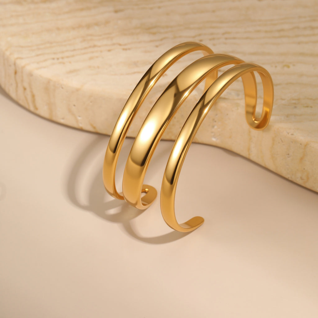 Stainless Steel Open Cuff Bracelet | Minimalist Chic