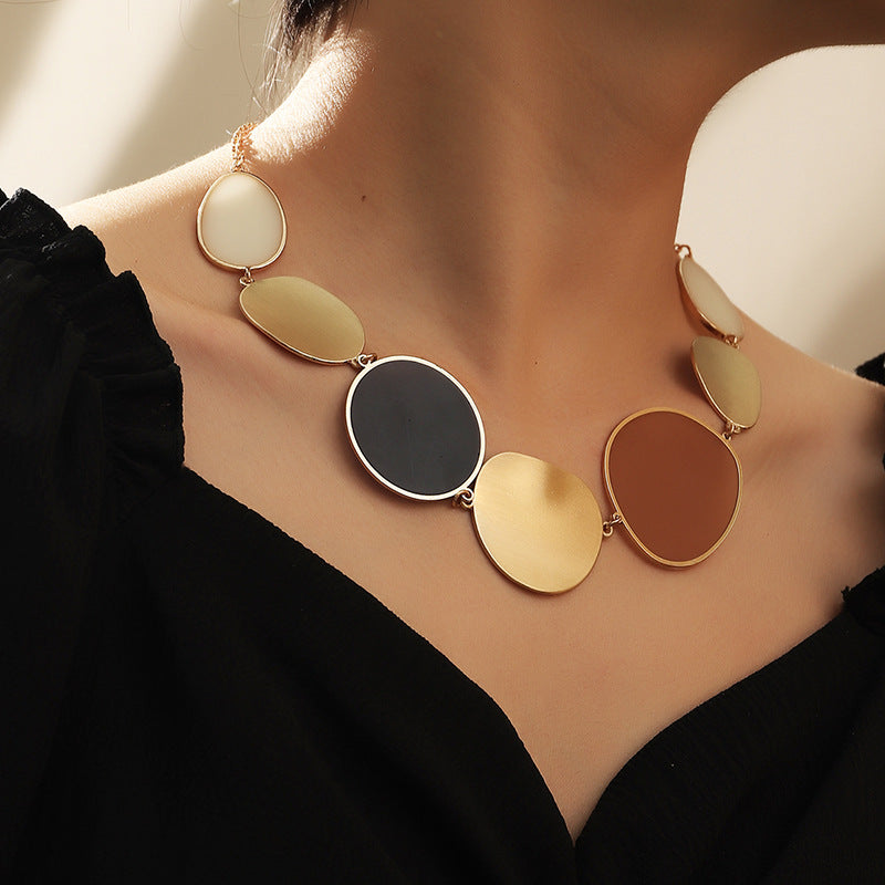 uxury Geometric Gold Statement Necklace for Women | Modern Chic Jewelry