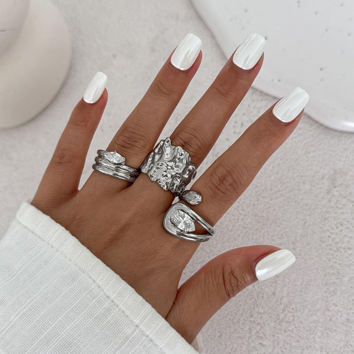 Luxury Gold Statement Rings Set for Women – Bold Elegant Designer Rings