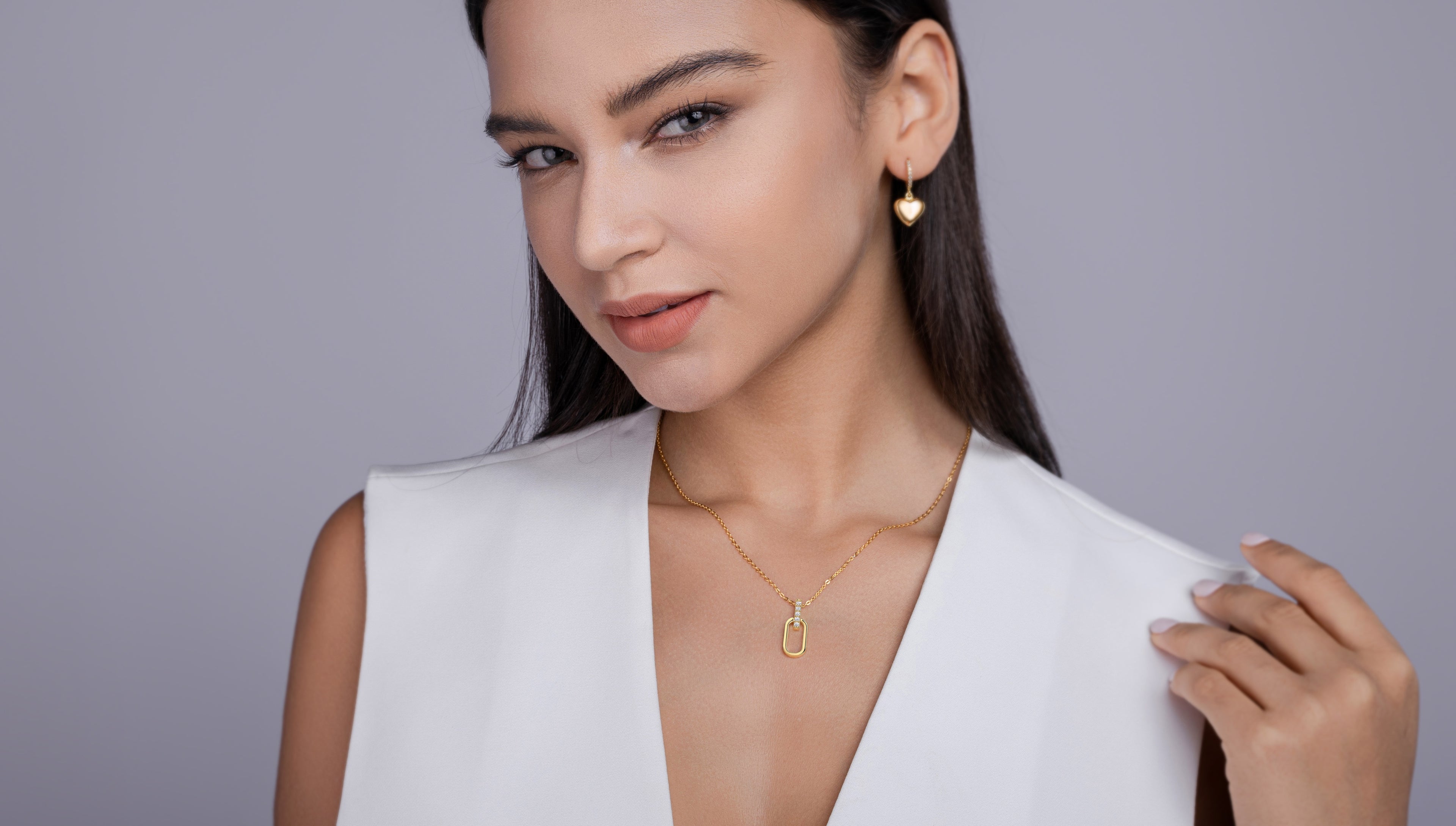 Light & Shadow Moissanite Necklace Set | S925 Gold