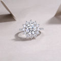 Luxury Halo Engagement Ring for Women – Brilliant Cut Crystal Statement Ring | Elegant Wedding Jewelry