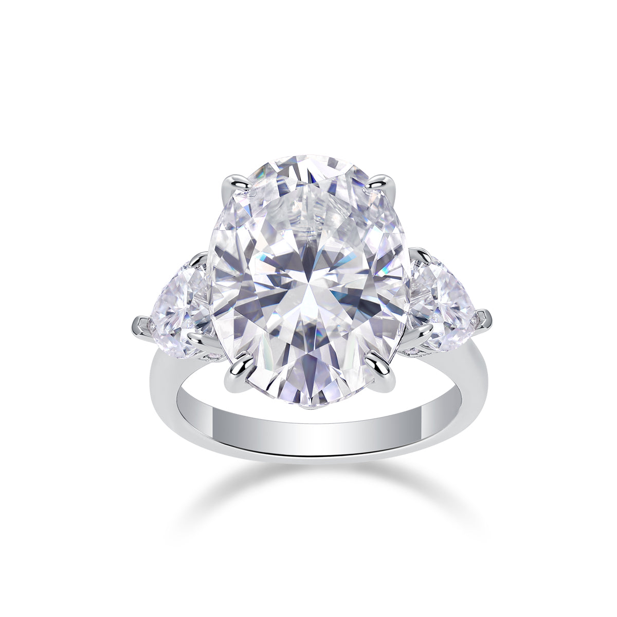 Oval Moissanite Ring – 925 Sterling Silver | Platinum Plated | Sizes 5-9