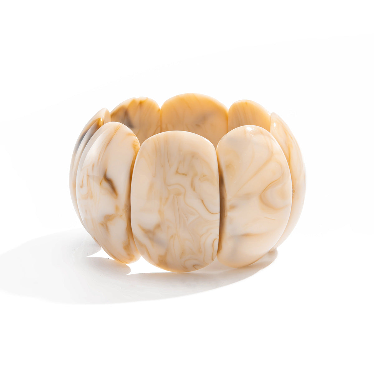Cream Marble Bracelet Set – Luxury Minimal Statement Bangles for Women