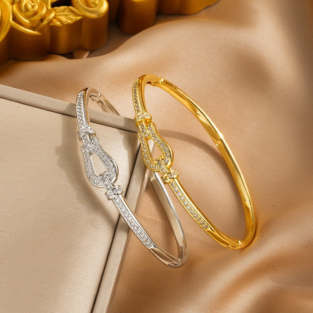 Crystal Horseshoe Buckle Bracelet