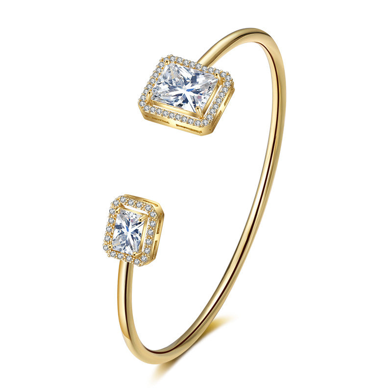 Water Drop Diamond Bracelet | Premium Square Stone