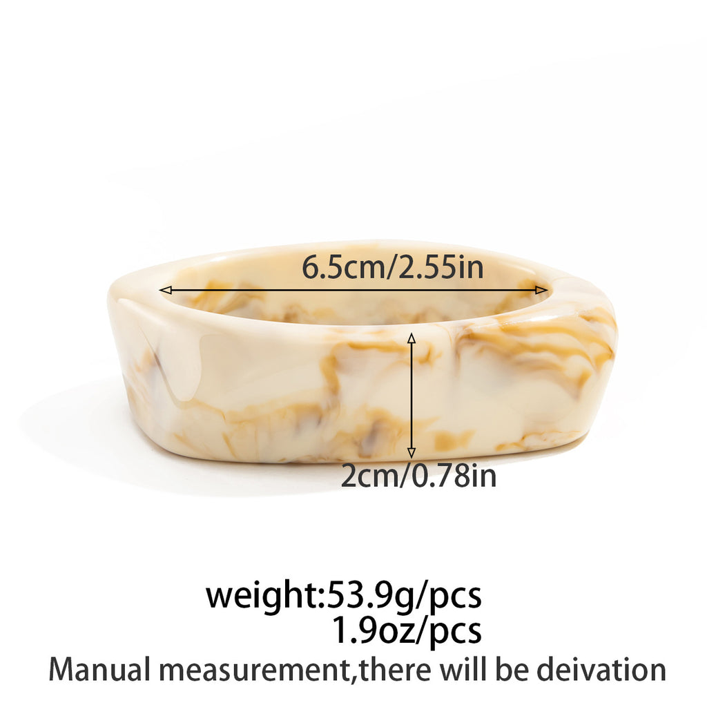 Cream Marble Bracelet Set – Luxury Minimal Statement Bangles for Women
