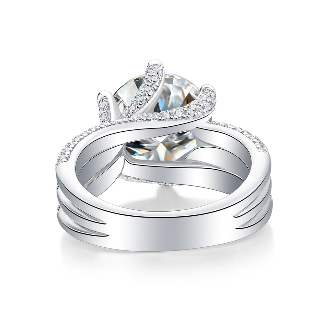 5 Carat Moissanite Bridal Ring Set – 925 Sterling Silver | Eternity Band