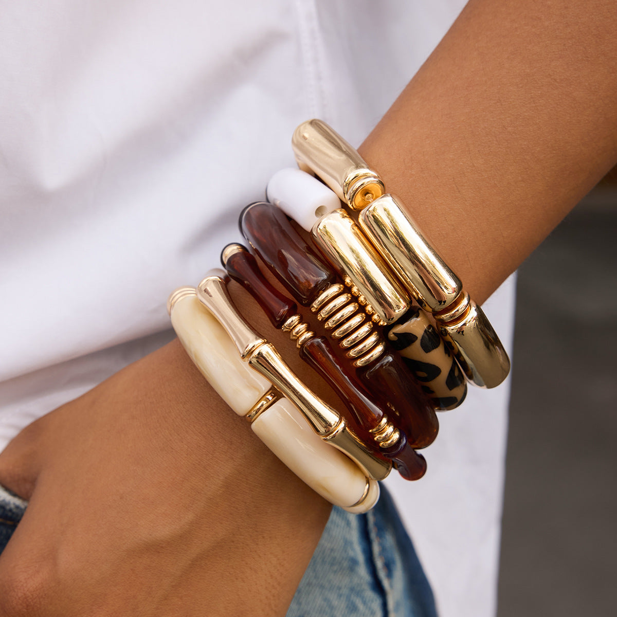 Luxury Stainless Steel Bracelet Set for Women – 2-Piece Retro Classic Bangle