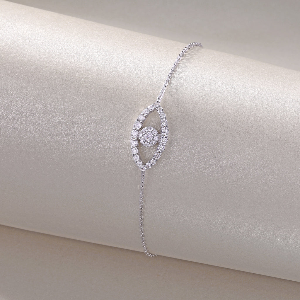 925 Sterling Silver Evil Eye Bracelet for Women – Minimalist Protection Charm Jewelry | Elegant Everyday Bracelet