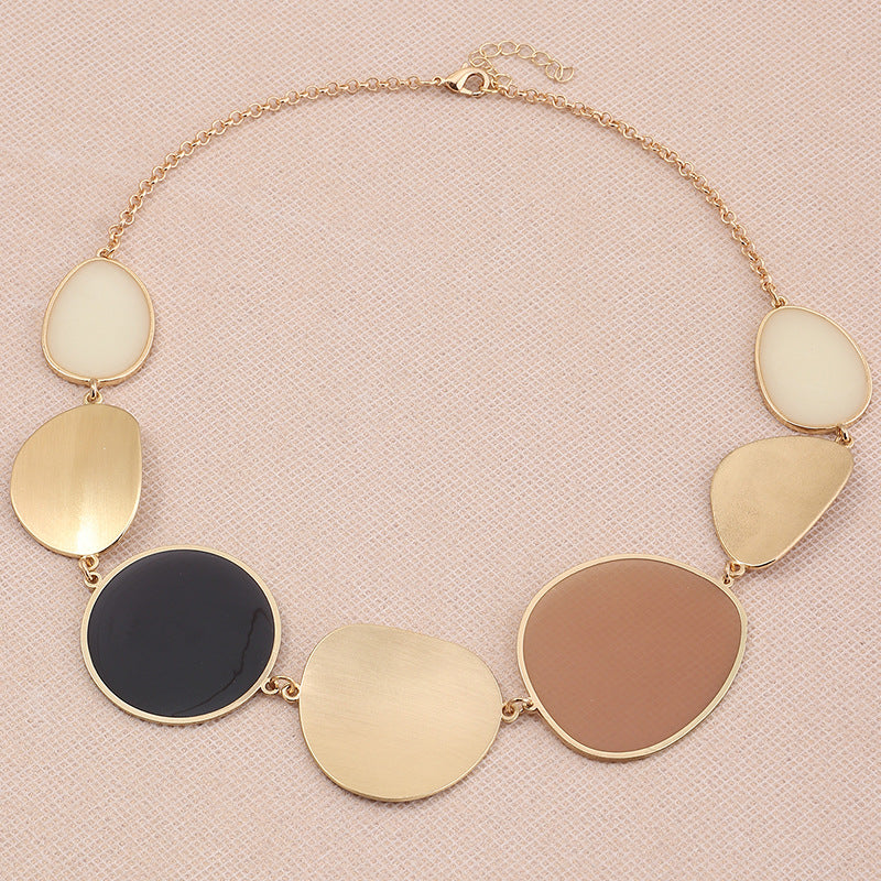 uxury Geometric Gold Statement Necklace for Women | Modern Chic Jewelry