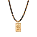 Geometric Pendant Rope Necklace | Leopard Print Statement | Luvia