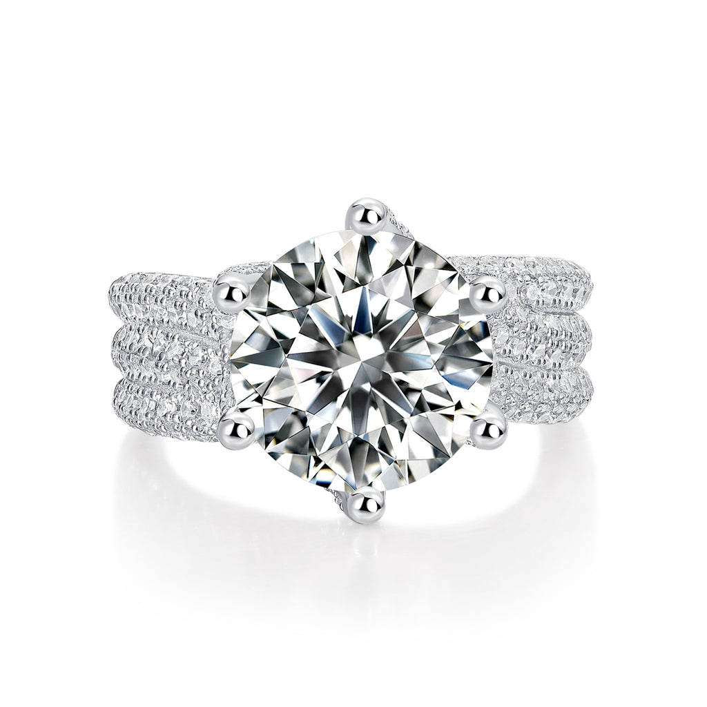 5 Carat Moissanite Bridal Ring Set – 925 Sterling Silver | Eternity Band