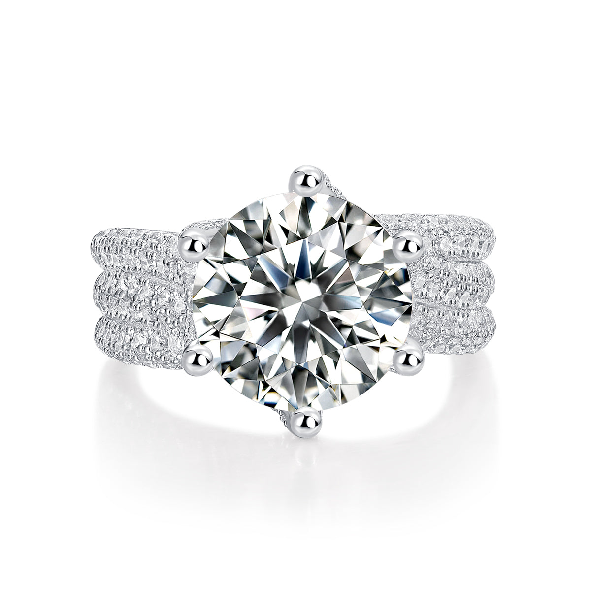 5 Carat Moissanite Bridal Ring Set – 925 Sterling Silver | Eternity Band