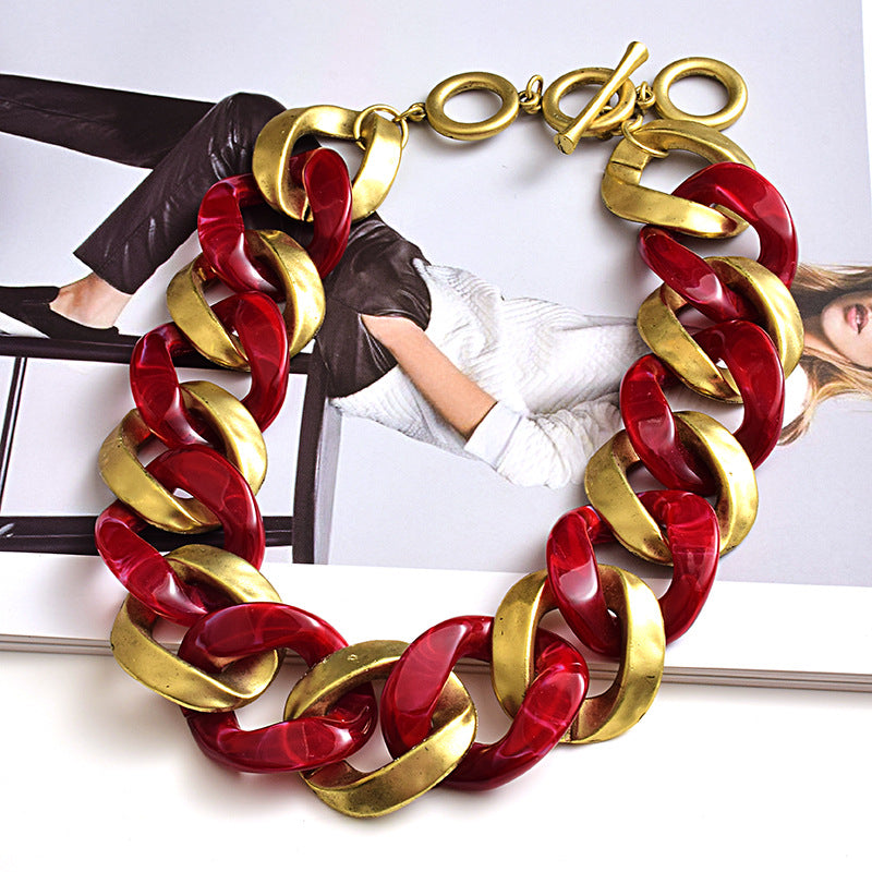Fashion Necklace Metal Acrylic Female Accessory