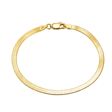 Flat Snake Chain Bracelet | S925 Sterling Silver | Luvia