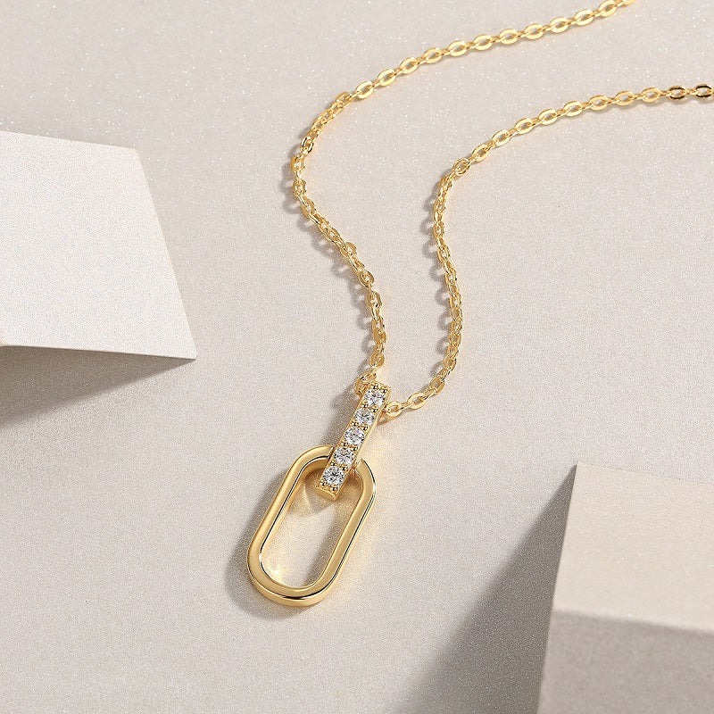Light & Shadow Moissanite Necklace Set | S925 Gold