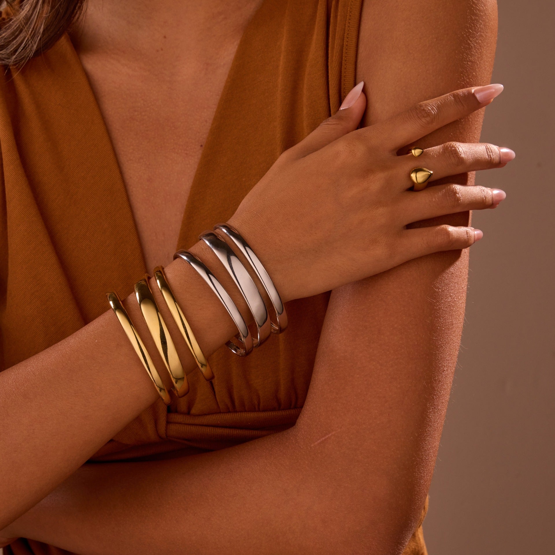 Stainless Steel Open Cuff Bracelet | Minimalist Chic