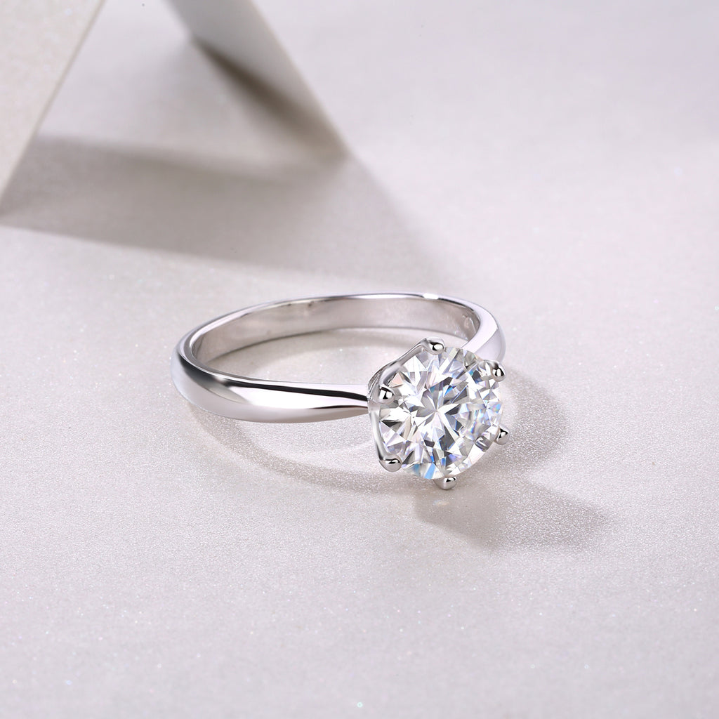 925 Sterling Silver Solitaire Ring for Women – Classic Round Cut Engagement Ring | Elegant Minimal Jewelry
