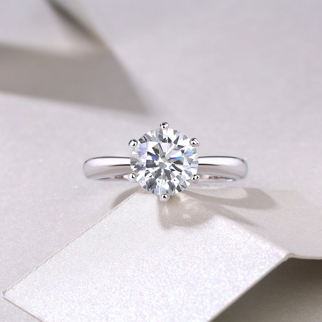 925 Sterling Silver Solitaire Ring for Women – Classic Round Cut Engagement Ring | Elegant Minimal Jewelry
