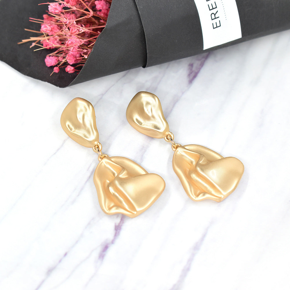 Gold Abstract Drop Earrings – Luxury Statement Jewelry | Luvia Global