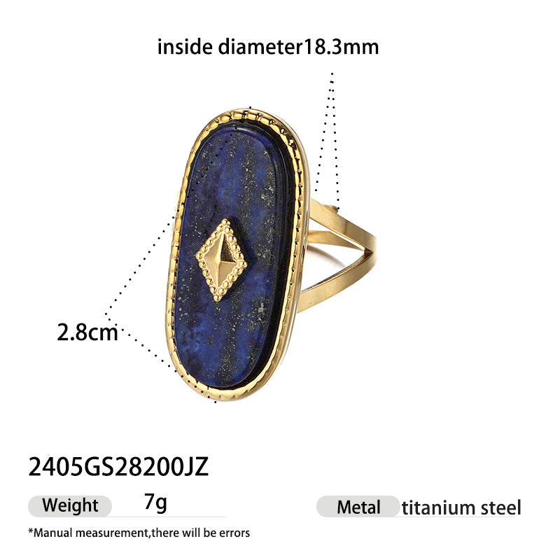 Luxury Gold Statement Rings Set – Lapis Lazuli & Mother of Pearl Jewelry | Luvia