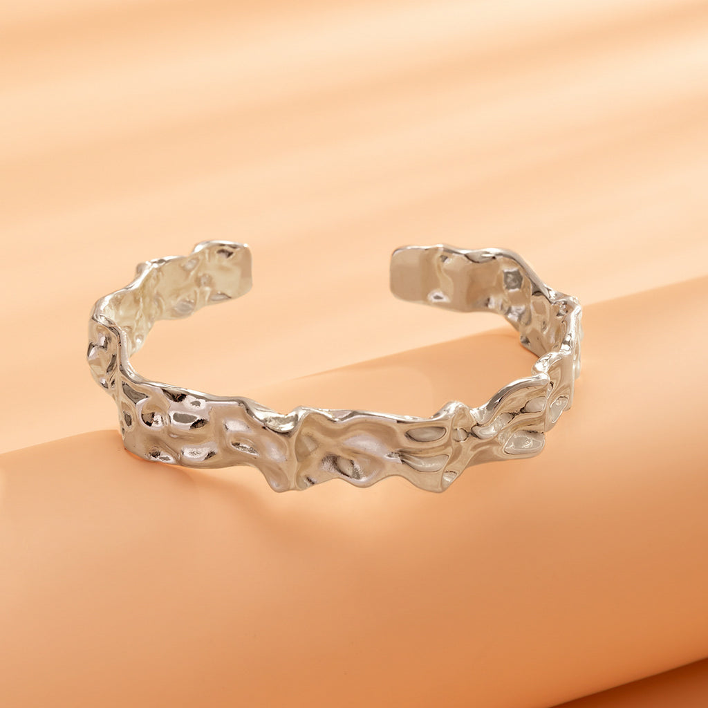 Wide Geometric Cuff Bracelet | Glossy Statement | Luvia