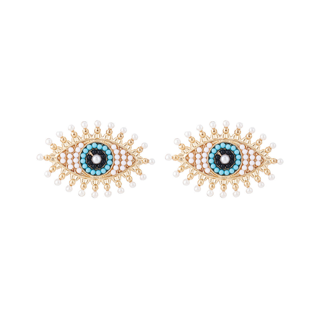 Pearl & Turquoise Gold-Tone Earrings Set | Elegant Statement | Luvia