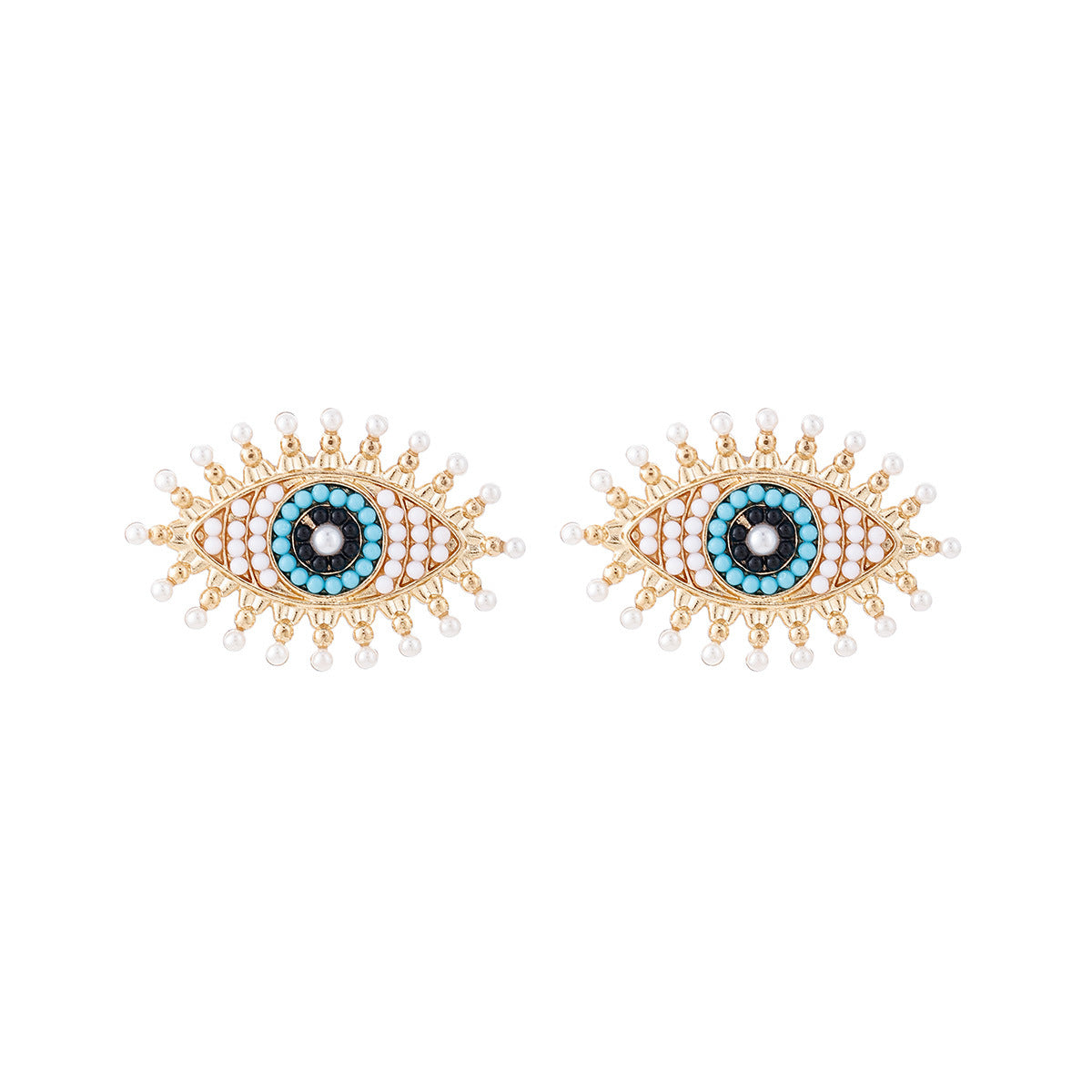 Pearl & Turquoise Gold-Tone Earrings Set | Elegant Statement | Luvia