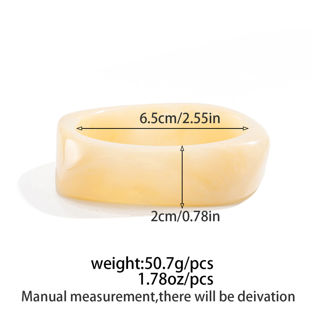 Cream Marble Bracelet Set – Luxury Minimal Statement Bangles for Women
