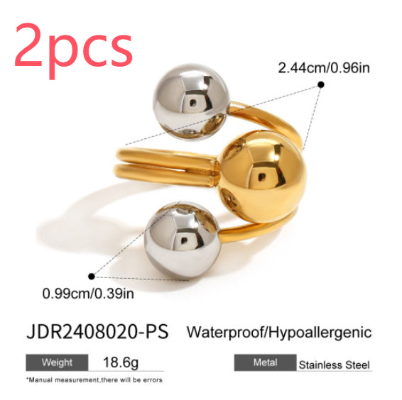 Gold & Silver Stackable Rings Set – Luxury Minimal Statement Jewelry | Luvia Global