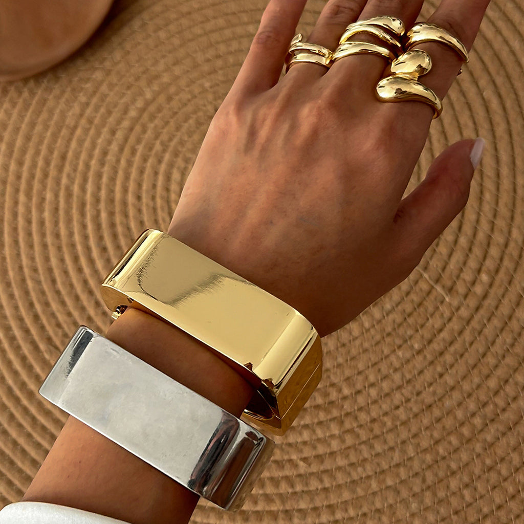 Chunky Gold Cuff Bracelet for Women – Bold Minimalist Statement Jewelry