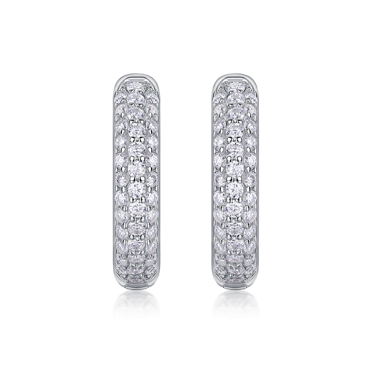 925 Sterling Silver Pave Hoop Earrings for Women – Sparkling CZ Huggie Hoops | Luxury Minimal Jewelry