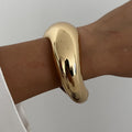 Wide Geometric Cuff Bracelet | Glossy Statement | Luvia