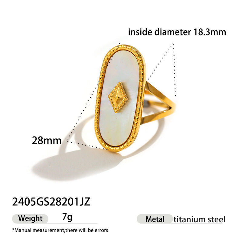 Luxury Gold Statement Rings Set – Lapis Lazuli & Mother of Pearl Jewelry | Luvia