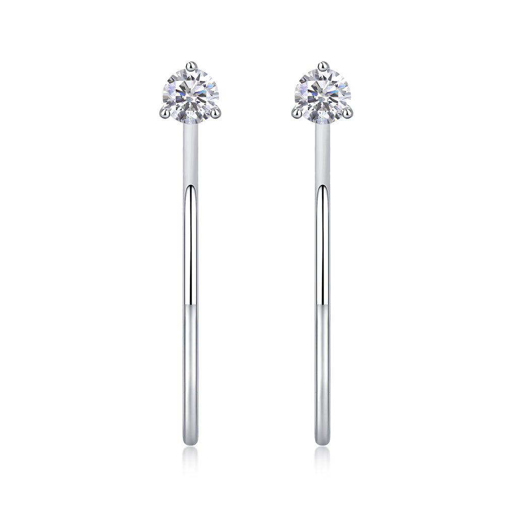 Moissanite Stud Earrings | Luxury Diamond Silver