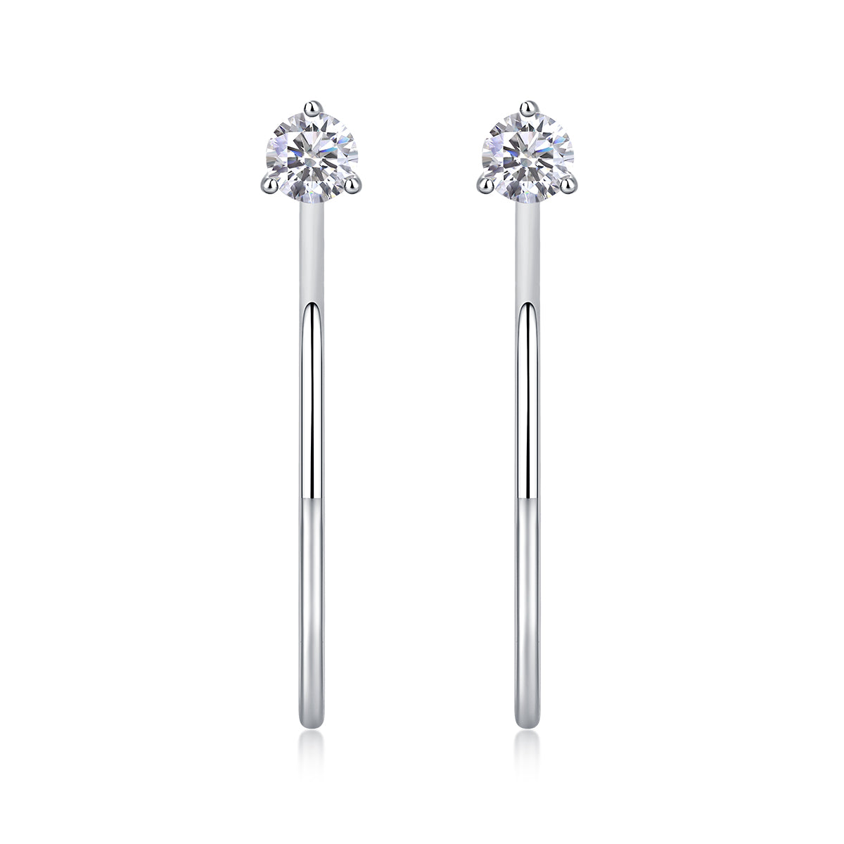 Moissanite Stud Earrings | Luxury Diamond Silver