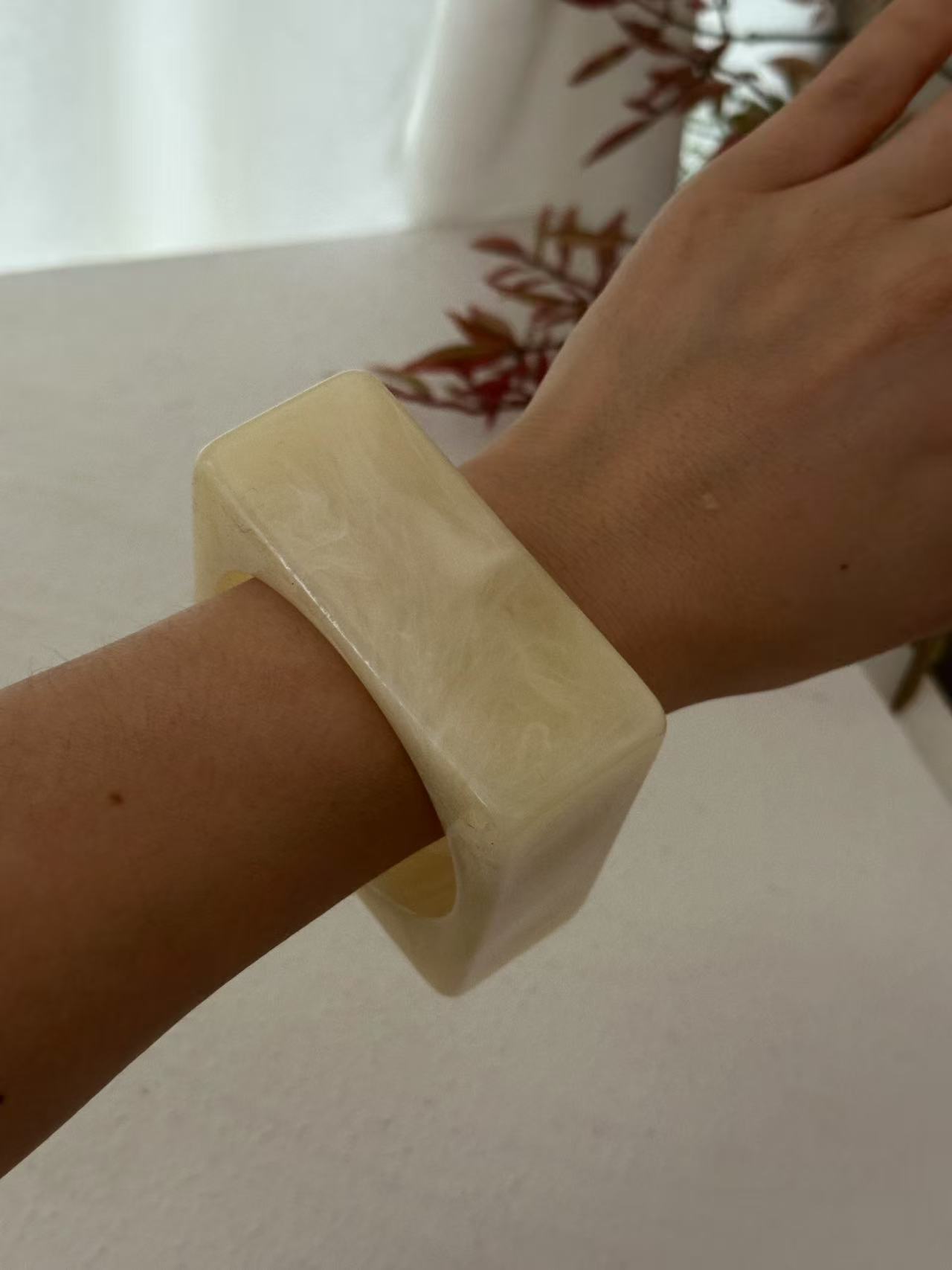 Luxury Minimal Jewelry Set – Elegant Ivory Bangles & Statement-Free Chic Look | Luvia Style