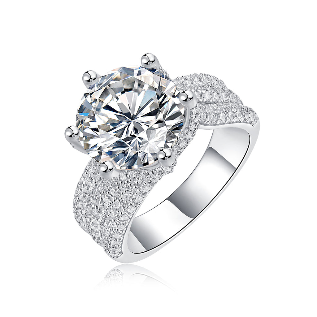 5 Carat Moissanite Bridal Ring Set – 925 Sterling Silver | Eternity Band
