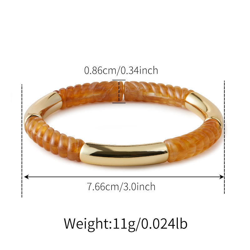 Gold & Animal Print Resin Bangle Bracelet – Stacked Luxury