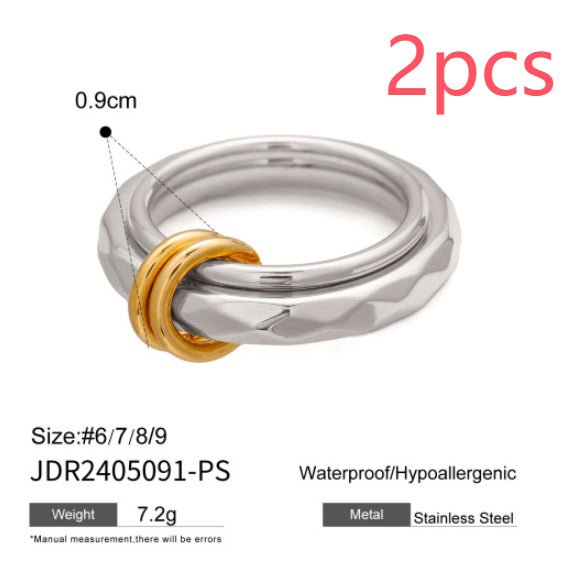 Gold & Silver Stackable Rings Set – Luxury Minimal Statement Jewelry | Luvia Global