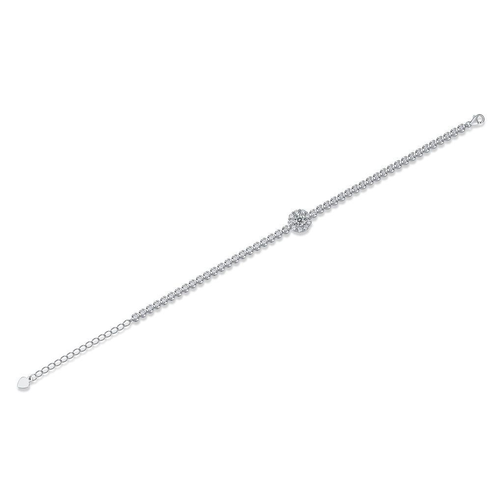 925 Sterling Silver Tennis Bracelet for Women – Round Cut Diamond Look Bracelet | Elegant Minimal Jewelry