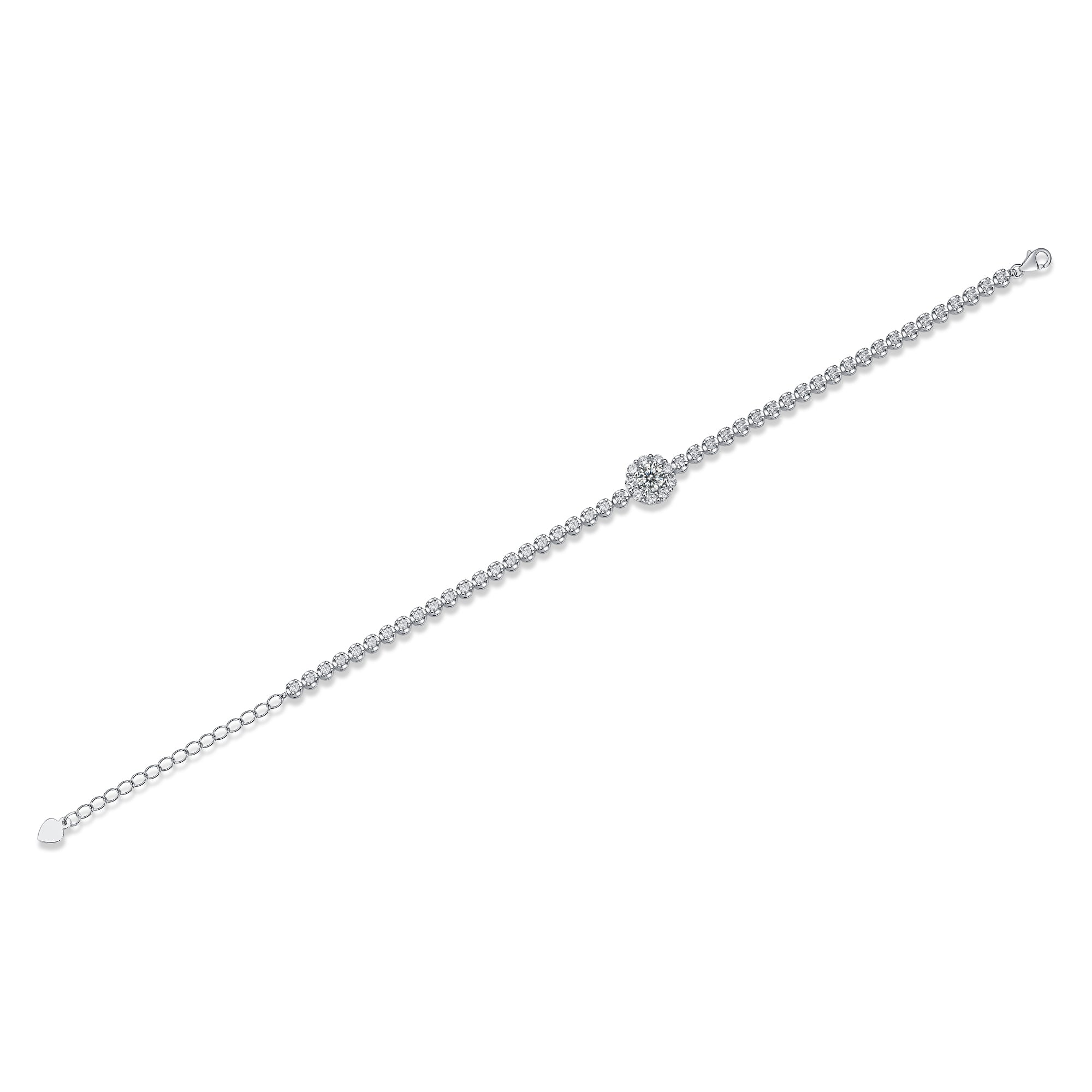 925 Sterling Silver Tennis Bracelet for Women – Round Cut Diamond Look Bracelet | Elegant Minimal Jewelry