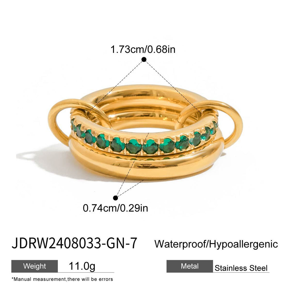 Zircon Ring | Titanium Steel Light Luxury