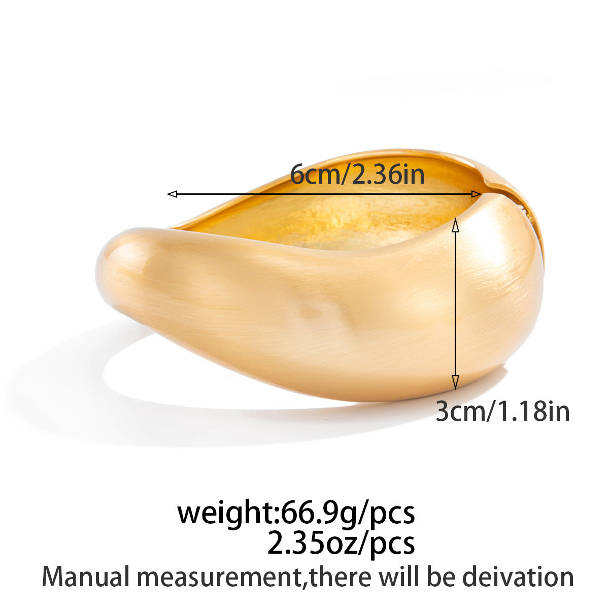 Minimal Spring Cuff Bracelet for Women – Textured Gold Adjustable Bangle