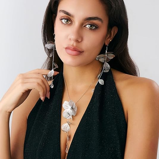 Gold-Tone Leaf Choker Necklace | Boho Tassel Statement | Luvia