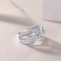 925 Sterling Silver Multi Band Ring for Women – Twisted Pave Statement Ring | Modern Luxury Jewelry